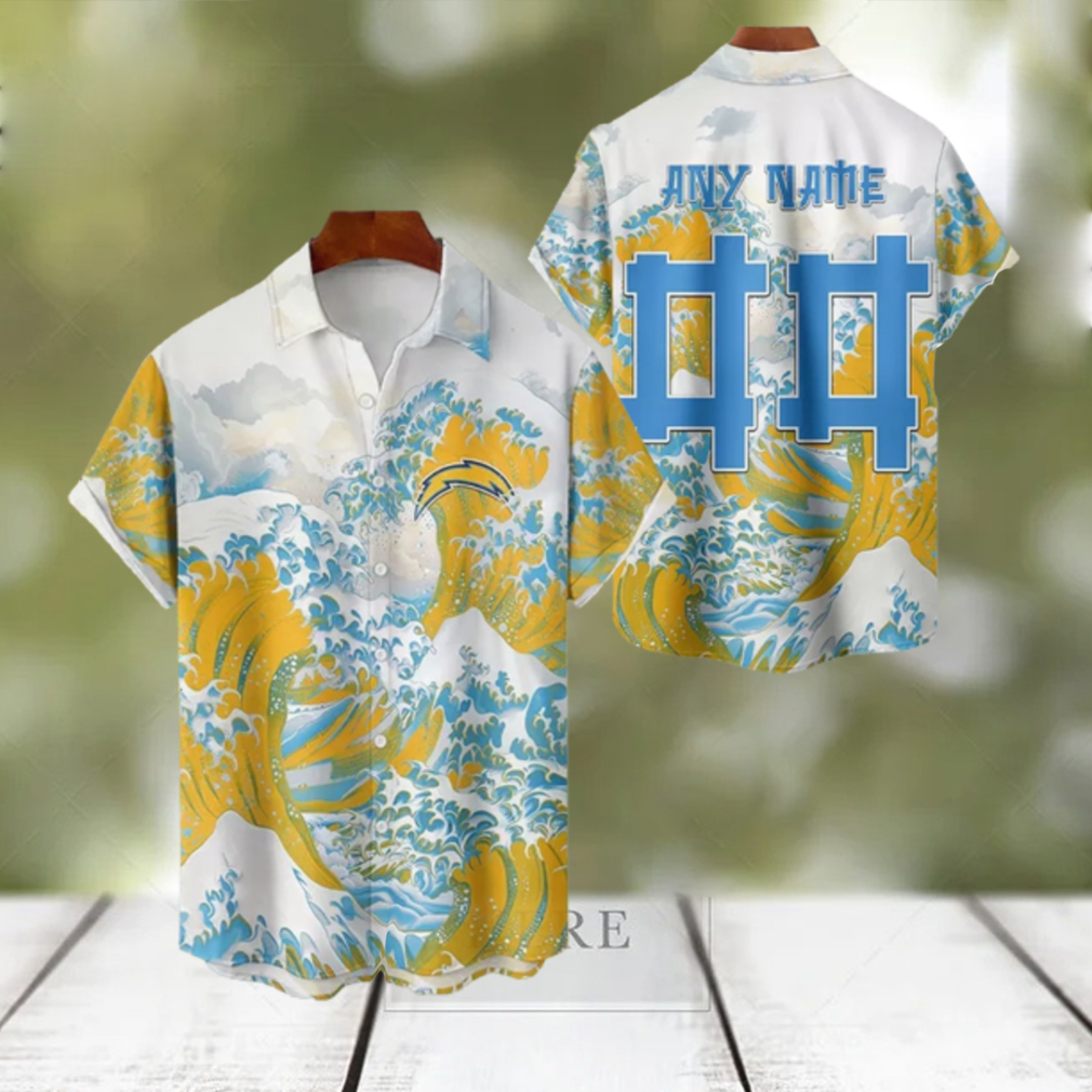 NFL Los Angeles Chargers Football Special Great Wave Hawaiian Shirt NFL Los Angeles Chargers Football Special Great Wave Hawaiian Shirt