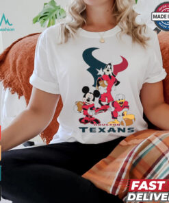 NFL Mickey Donald Goofy The Three Houston Texans Football T Shirt