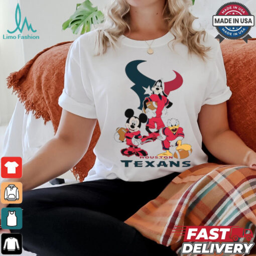 NFL Mickey Donald Goofy The Three Houston Texans Football T Shirt