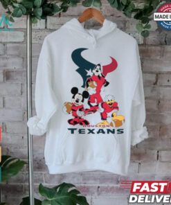 NFL Mickey Donald Goofy The Three Houston Texans Football T Shirt