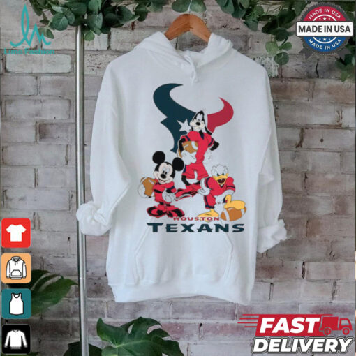 NFL Mickey Donald Goofy The Three Houston Texans Football T Shirt