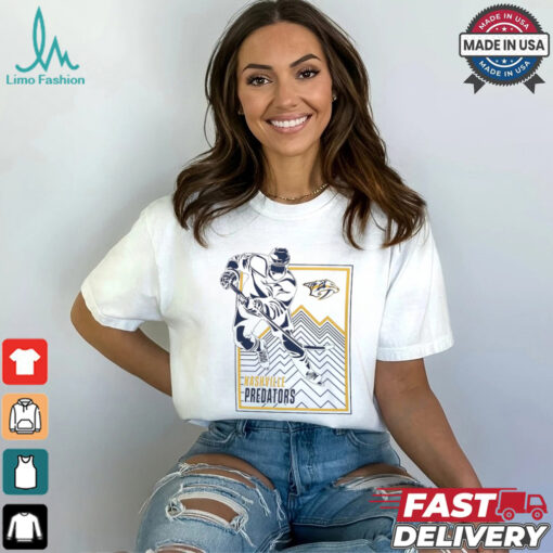 Nashville Predators Starter White Player Grid T Shirt