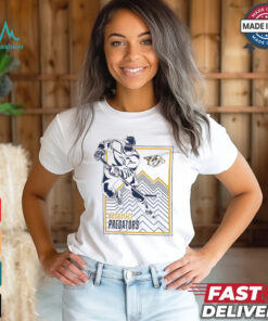 Nashville Predators Starter White Player Grid T Shirt