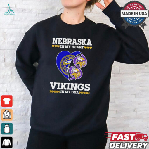 Nebraska In My Heart Vikings In My DNA Shirt