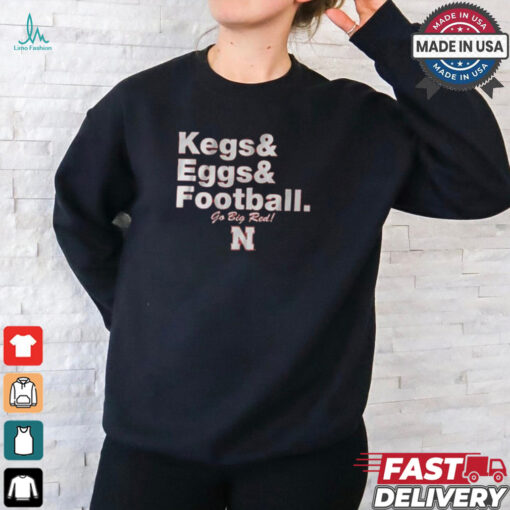 Nebraska cornhuskers kegs and eggs and Football T shirt