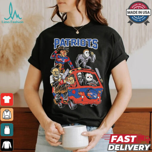 New England Patriots NFL Horror Characters Movie Hippie Halloween Shirt