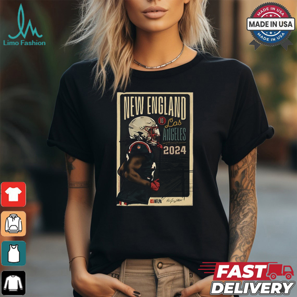 New England Patriots vs. Los Angeles Chargers 2024 NFL Week 17 Game Poster shirt New England Patriots vs. Los Angeles Chargers 2024 NFL Week 17 Game Poster shirt