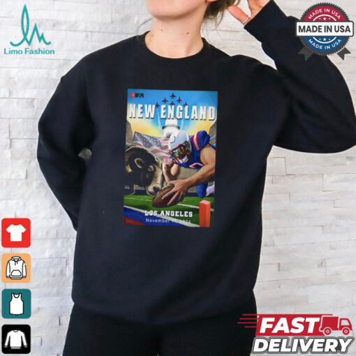 New England Patriots vs. Los Angeles Rams November 17, 2024 NFL Week 11 Game Poster shirt