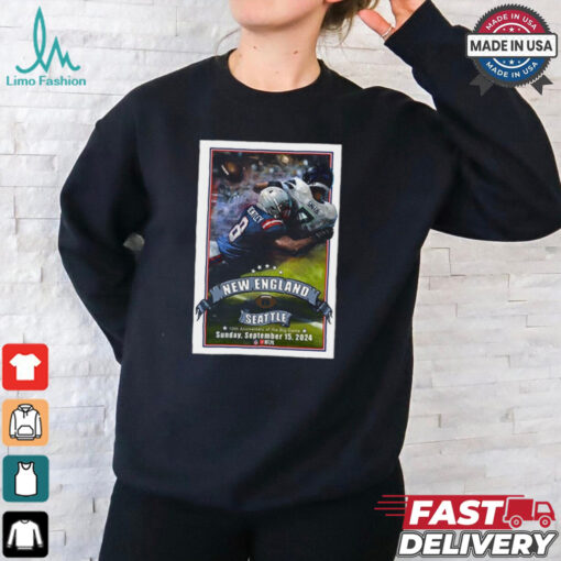 New England Patriots vs. Seattle Sunday Sept 15, 2024 NFL Week 1 Game Poster shirt