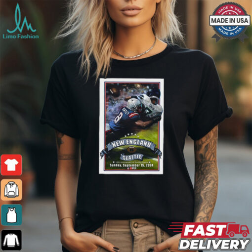 New England Patriots vs. Seattle Sunday Sept 15, 2024 NFL Week 1 Game Poster shirt