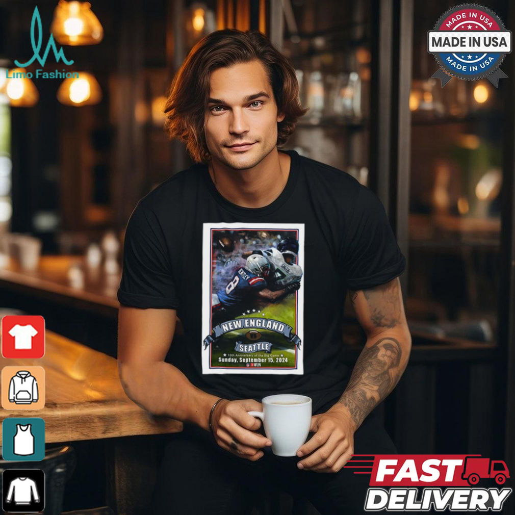 New England Patriots vs. Seattle Sunday Sept 15, 2024 NFL Week 1 Game Poster shirt New England Patriots vs. Seattle Sunday Sept 15, 2024 NFL Week 1 Game Poster shirt
