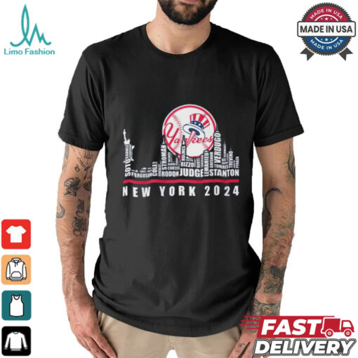 New York 2024 Baseball Team Player Name City Skyline T Shirt