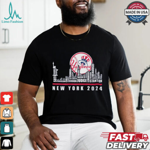 New York 2024 Baseball Team Player Name City Skyline T Shirt