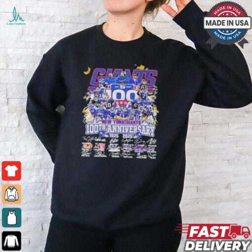 New York Giants 100th Season 1925 – 2025 Anniversary Signature Shirt