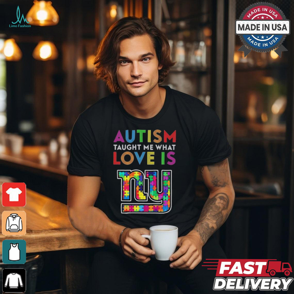 New York Giants 2024 NFL Autism Taught Me What Love Is t shirt New York Giants 2024 NFL Autism Taught Me What Love Is t shirt