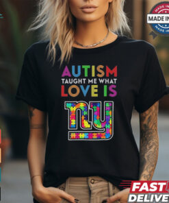 New York Giants 2024 NFL Autism Taught Me What Love Is t shirt