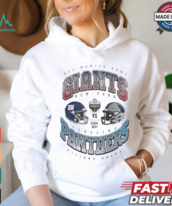 New York Giants vs. Carolina Panthers 2024 NFL Munich Games Gridiron Showdown helmet shirt