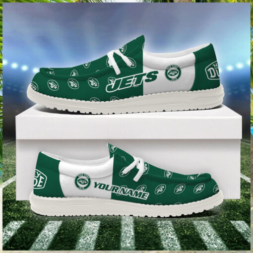 New York Jets 2024 Version Personalized Hey Dude Shoes