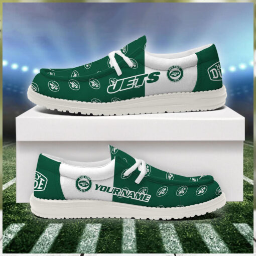 New York Jets 2024 Version Personalized Hey Dude Shoes