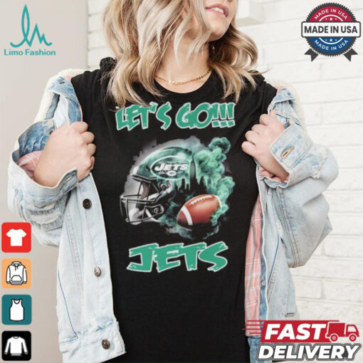 New York Jets Vintage Helmet Let’s Go Jets Shirt