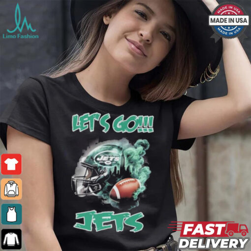 New York Jets Vintage Helmet Let’s Go Jets Shirt