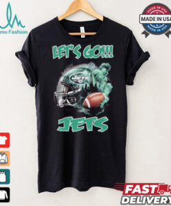 New York Jets Vintage Helmet Let’s Go Jets Shirt