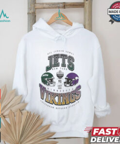 New York Jets vs. Minnesota Vikings 2024 NFL London Games Gridiron Showdown helmet shirt New York Jets vs. Minnesota Vikings 2024 NFL London Games Gridiron Showdown helmet shirt