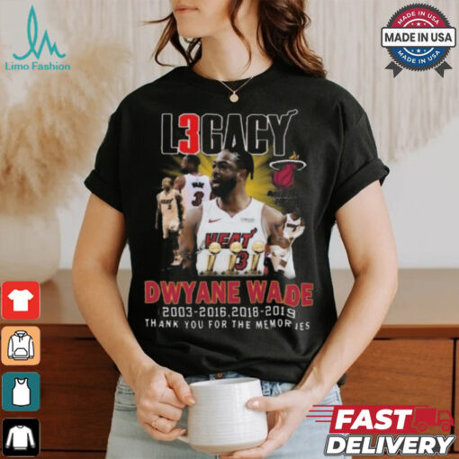 Nice Miami heat dwyane wade thank you for the memories shirt