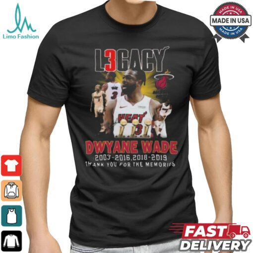 Nice Miami heat dwyane wade thank you for the memories shirt
