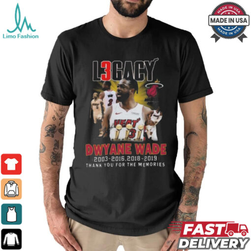 Nice Miami heat dwyane wade thank you for the memories shirt