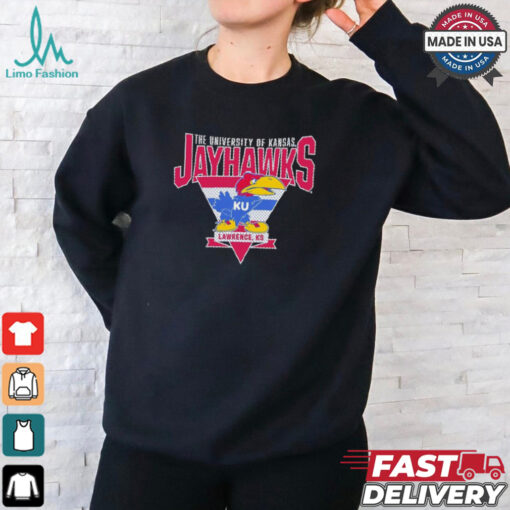 Nice The University OF Kansas Jayhawks KU Lawrence KS triangle shirt