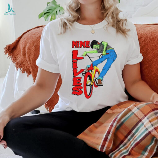 Nine lives cartoon design shirt