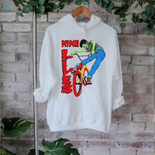 Nine lives cartoon design shirt