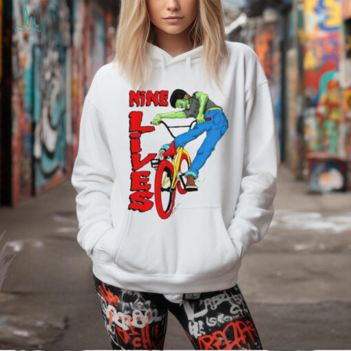 Nine lives cartoon design shirt