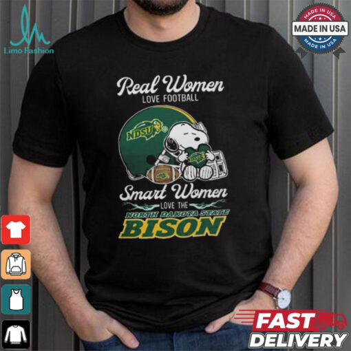 North Dakota State Bison x Snoopy Real Women Love Football Smart Women Helmet 2024 Shirt