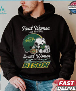 North Dakota State Bison x Snoopy Real Women Love Football Smart Women Helmet 2024 Shirt