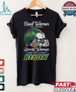 North Dakota State Bison x Snoopy Real Women Love Football Smart Women Helmet 2024 Shirt