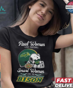North Dakota State Bison x Snoopy Real Women Love Football Smart Women Helmet 2024 Shirt