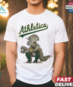 Oakland Athletics Tiny Turnip Infant Triceratops Raglan T Shirt