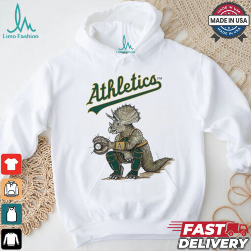 Oakland Athletics Tiny Turnip Infant Triceratops  Raglan T Shirt