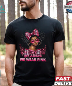 October Breast Cancer Awareness Shirt, Support Black Women and Pink Ribbon