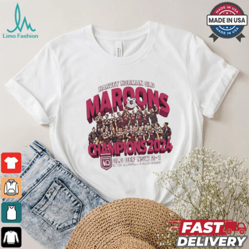 Official 2024 Harvey Norman QLD Maroons Champions shirt