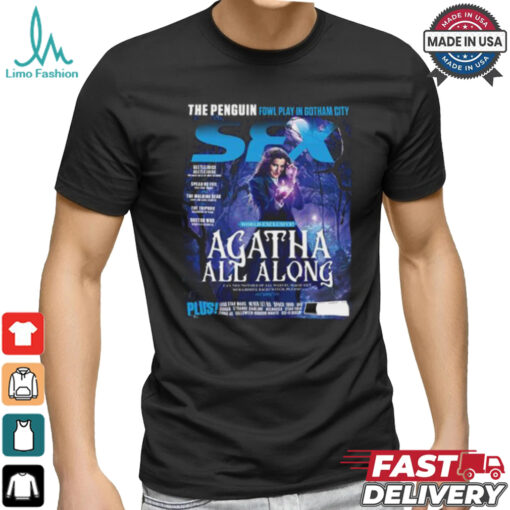 Official Agatha All Along SFX The Penguin Fowl Play In Gotham City Magazine Cover Unisex T Shirt