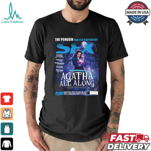 Official Agatha All Along SFX The Penguin Fowl Play In Gotham City Magazine Cover Unisex T Shirt