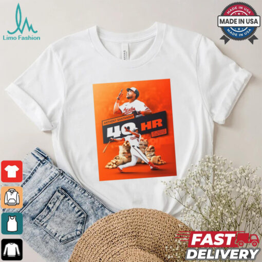 Official Anthony Santander Baltimore Orioles 40HR First Switch Hitter With 40 Home Runs In A Season Poster t shirt