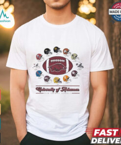 Official Arkansas Razorbacks 2024 Helmet Football Schedule T Shirt