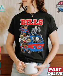 Official Buffalo Bills NFL Horror Characters Movie Hippie Halloween Shirt