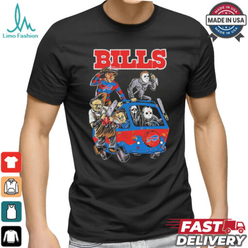 Official Buffalo Bills NFL Horror Characters Movie Hippie Halloween Shirt