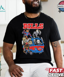 Official Buffalo Bills NFL Horror Characters Movie Hippie Halloween Shirt