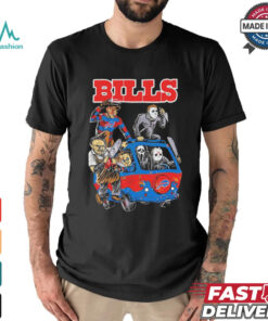 Official Buffalo Bills NFL Horror Characters Movie Hippie Halloween Shirt
